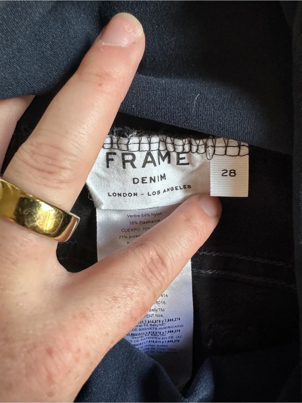 FRAME Maternity Skinny Jeans Over the Belly Band Size 28